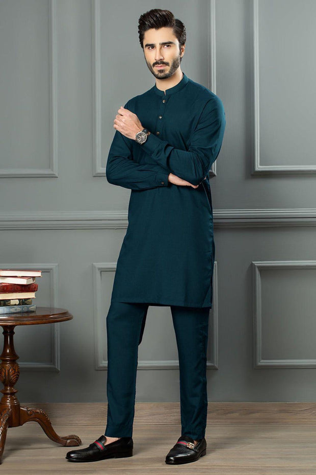 Men's Wash And Wear Kurta Pajama Set - 2 Pcs in All Colors