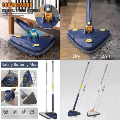 360 Degree Triangle Twister Mop - 1 Pc for Effortless Cleaning